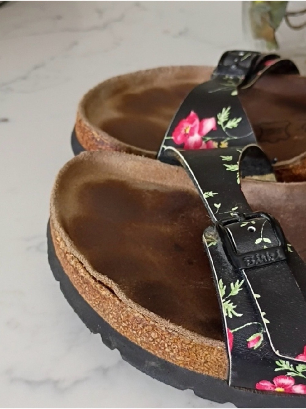 Birkenstock Black Floral Double-Strap Sandals - Picture 4 of 8